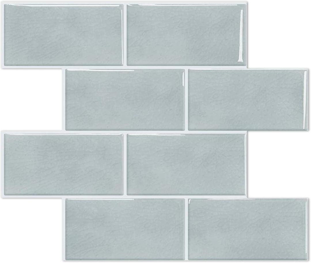 STICKGOO 10-Sheet Peel and Stick Subway Tile, Stick on Tiles Backsplash for Kitchen & Bathroom(Thicker Design)