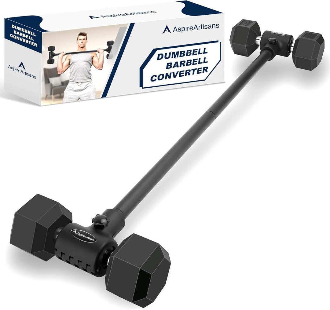 Dumbbell to Barbell Converter, Barbell Bar, Adjustable Barbell, Transform Dumbbells to a Barbell, Adjustable to 200 lb Capacity