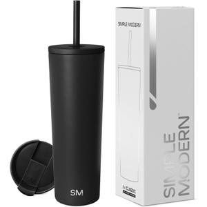 Simple Modern Insulated Tumbler with Lid Iced Coffee Cup Reusable Stainless Steel Water Bottle Travel Mug | Gifts for Women Men Her Him | Classic Collection | 24oz