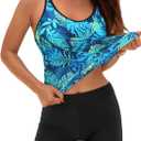 Yonique 2 Piece Tankini Swimsuits for Women with Boy Shorts Athletic Swim Tank Top Bathing Suits (XL)