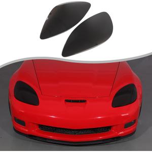 Front Headlight Trim Cover Compatible with Chevrolet Corvette C6 2005-2013 Smoked Front Light Lamp Cover Left and Right Headlight Lens Trim Frame Protect Decorative Accessories