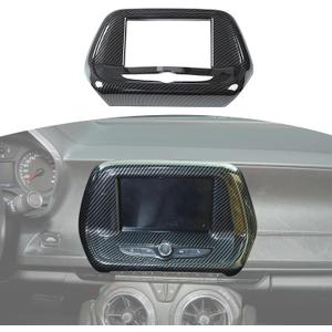 RT-TCZ for Camaro Radio 7" Display Screen Trim Cover for Chevy Camaro 2017 up Black ABS Carbon Fiber Interior Accessories (7" Display Screen Version)