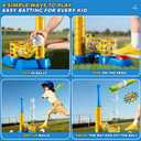 T Ball Sets for Kids 3-5, Baseball T-Ball Set with 10 Balls, Outdoor Sport Toy Games for 3-12 Year Old Boys Girls Toddlers, Training Batting Tee for Backyard and Lawn Play