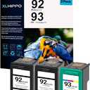 92/93 Ink Cartridges Combo Pack Replacement for HP Ink 92 93 C9362WN C9361WN Ink Compatible for HP Photosmart C3180 C3140 C3100 Deskjet 5400 5440 5420 PSC 1510 Printer Ink (3PK, 2-Black 1-Tri-Color)