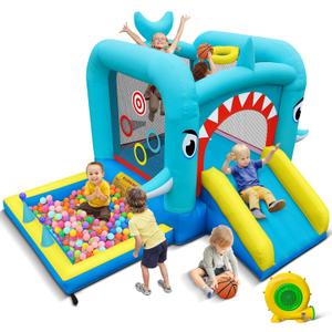 Culaluva Inflatable Bounce House: Jump Bouncer Castle Slide Combo - 7 in 1 for Kids 3-6 - with 370W Blower - for Indoor Outdoor Play Culaluva Inflatable Bounce House: Jump Bouncer Castle Slide Combo - 7 in 1 for Kids 3-6 - with 370W Blower - for Indoor Outdoor Play