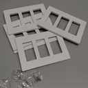 BESTTEN (5 Pack) USWP4 Matte White Series, 3-Gang Screwless Wall Plate, Decor Outlet Cover, H4.69 x W6.54, for Light Switch, Dimmer, USB, GFCI, Receptacle