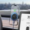 15W Wireless Car Charger Mount, Strong Magnetic Phone Holder Car Mount for Tesla Monitor Car Screen, Fits for MagSafe iPhone and MagSafe Cases