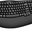 EDJO Ergonomic Wireless Keyboard with Wrist Rest, Wave Keys, Comfortable Natural Typing, 2.4GHz Ergo Wireless USB Computer Keyboard for Multi-OS, Windows, Mac OS, Laptop, PC (Black)