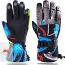 Snow Gloves, Waterproof Warm Ski Gloves Thermal for Winter, Fit Both Men & Women, Gift for Parent Child