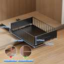 Mustorn 2 Pack Pull Out Cabinet Organizer, Slide Out Drawers for Cabinets, Peel and Stick, Heavy Duty Shelves for Kitchen, Cupboard, Pantry, Bathroom (16.5"D*11.8"W*3.94"H-Black)