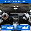 Funny Eyes Windshield Sun Shade for Car, 59 x 27.5in with Black Classic Designed, Foldable Front Window Sunshade for Sedan Compact Car Hatchback Small SUV, UV Heat Protection