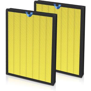 Vital 200S Pet Care Replacement Filter for LEVOIT Vital 200S and Vital 200S-P, 3-in-1 H13 Grade True HEPA Activated Carbon Filter, LRF-V201-YUS, 2 Pack, Yellow