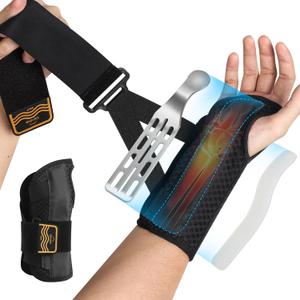 Cerviva Carpal Tunnel Wrist Brace Night Support for Women Men, Pain Relief Metal Wrist Splint for Tendonitis, Arthritis, Sprain, Fit Left or Right Hand for Work, Rigid Hand Brace for Sleeping, Black