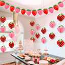 13PCS Strawberry Party Decorations Honeycomb Balls Banner Berry First Birthday Hanging Decor Table Centerpieces