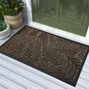 Yimobra Front Door Mat Outdoor Indoor, 36x24 All-Season Waterproof Welcome Mat, All-Weather Outside Entrance Mat, Non-Slip Patio Porch Doormat, Low Profile, Fade Resistant, Brown