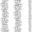 2 Pcs Christmas Ball Garland 6 Ft Ball Ornaments Christmas Bulb Garland Xmas Tree Bauble Decorations for Party Supplies Indoor Outdoor Home Office Decoration Accessories (Silver)