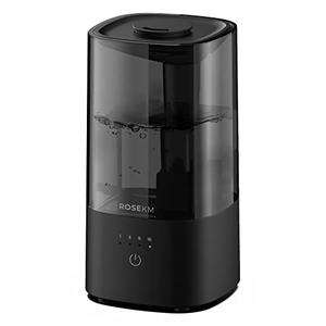 ROSEKM Humidifiers for Bedroom, 2.0L Cool Mist Humidifier for Home Plant and Baby Nursery, Quiet Ultrasonic Humidifier with 360° Nozzle, Auto Shut-Off, Filterless, Black
