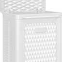 VECELO Rolling Storage Bins with Lid, Plastic Organizers Cart with Wheels & Handle, Foldable Storage Containers for Laundry, Bathroom, Bedroom, 19.3" x 13.8" x 25.0", Cool White