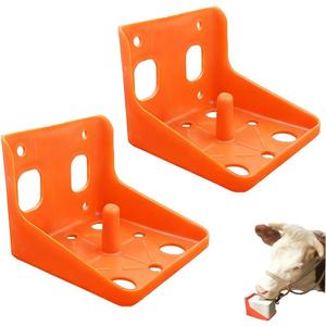 2 Pack Thick Salt Block Holder Mineral Brick Feeder Tray for Cattle Horse Goat Sheep (Small Size, Orange)