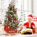 GarveeHome 3 ft Christmas Tree with 78 Lights, Pre-Lit Artificial Desktop Xmas Tree with 8 Mode Includes Red Berries & Sleigh Base,Christmas Decoration for Home, Office,1 PCS