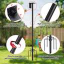 Bird Feeder Pole,60" Outdoor Bird House Pole Kit Stand with 5-Pronged Base, Adjustable Height & Universal Mount for Easy Setup, 2 Installation Methods, Matte Black Finish (Without Feeder)