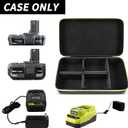 Case Compatible with Ryobi ONE+ 18V Lithium-Ion 4.0/3.5/3.0/2.0/1.5 Ah Compact Batteries. Storage Carrying Holder for 18-Volt Battery Charger. Organizer Container with 6 Dividers (Box Only)