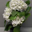 Hollyone White Hydrangea Artificial Flowers in Pots Faux Silk Hydranges Flower Arrangements for Home Bathroom Office Table Centerpiece Shelf Decorations