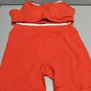 OMKAGI Workout Sets for Women Cute Doubel Layer Open Back Sports Bras Gym Shorts Outfits Red XL