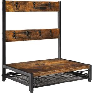 IBUYKE Coffee Pod Drawer, Rustic Coffee Mug Holder for Countertop, 8 Hooks and 35 Capsules Capacity, Coffee Station Organizer with Mug Hooks, Wood Mug Tree Holder for Kitchen Coffee Bar,TCJ003H