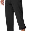 MIVEI Men's 30" 34" 36" Cotton Yoga Sweatpants - Athletic Casual Lounge Open Bottom Straight Leg Loose Pants Zipper Pockets, Size L