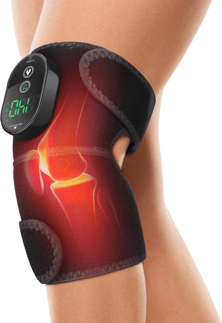 Heated Knee Brace, Cordless Knee Heating Pad for Arthritis, 3 in 1 Portable Knee Warmer, 3000mAh Battery Operated Knee Wrap for Men Women Seniors,6 Temperature Modes