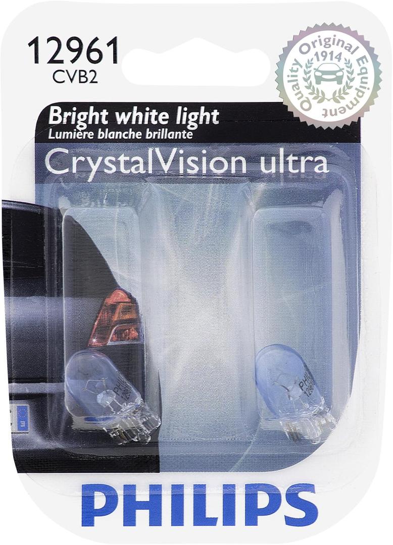 Philips 12961CVB2 12961 CrystalVision Ultra Miniature Bulb, 2 Pack