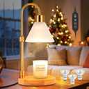 tudepz Candle Warmer Lamp with Timer & 3 Bulbs, Dimmable Electric Candlelight Adjustable Height and Brightness Candle Wax Warmer for Jar Candles Bedroom Home Decor House Warming Gift (Frosted Clear)