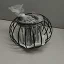 Black Pendant Light Fixture, Farmhouse Hanging Lights with Crystal, Adjustable Mini Kitchen Pendant Light, Modern Industrial Metal Wire Caged Hanging Pendant Lamp for Living Room, Bedroom