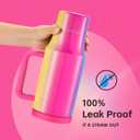 2 x 40 oz Tumbler with Handle and Straw Lid, Reusable Leak-Proof Insulated Tumblers, Stainless Steel Coffee Tumbler Cups Pink, Travel Mug for Home Office, Keep Cold 34Hrs, Cup Holder Friendly(Gala Shine)