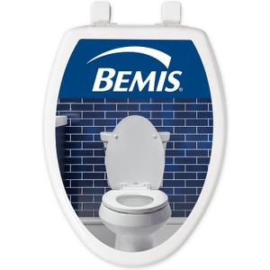 Bemis 7300SLEC Slow Close Toilet Seat, Easy Clean Hinges and Durable Plastic Seat, Made in USA, Elongated, White
