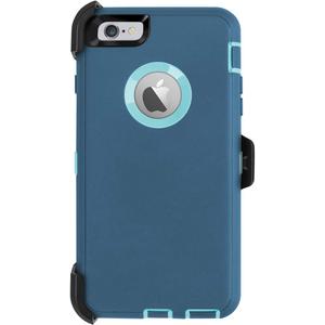 AICase iPhone 6S Plus / 6 Plus Case, Heavy Duty, Built-in Screen Protector, Tough, Shockproof, Kickstand, Bright Blue (Bright Blue with Belt Clip)