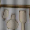 DN DECONATION Ceramic Vase Set of 3, Small Vases Home Decor Boho Rustic Farmhouse for Pampas Grass & Dried Fresh Flowers, Modern Decorative Vases for Living Room, Bedroom, Entryway, Shelf, Table Decor (Beige)