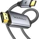 WARRKY USB C to HDMI Cable 4K 60Hz[Anti-Interference, Gold-Plated Plugs] Aluminum HDR Type-C to HDMI 2.0 Cord, Thunderbolt 3/4/5 Compatible for iPhone 15/16 Series, MacBook, iMac, iPad Pro, Galaxy-6ft
