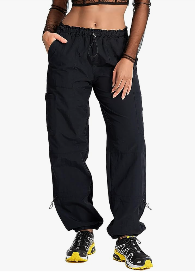 Lightweight Hiking Cargo Pants Women - Parachute Pants for Women Y2K Pants for Girls' Fashion with Pockets Medium