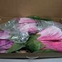 3Pcs Large Flowers Artificial Flower Decoration, Giant Artificial Flower Art Decor for Garden, Hote, Office, Home Farmhouse Decor, Wedding, Art Gallery, Store (Dark Pink)