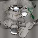 CREWORKS 100 Sets 2.25 inch/58mm Blank Button Badge for Button Making Machine, Button Maker Supplies Round Badge Button Press Refill, Includes Metal Shells & Clear Mylar & Plastic Base