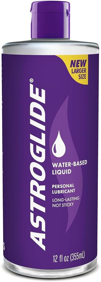Astroglide Water Based Lube (12 Fl Oz), Liquid Personal Lubricant, for Men, Women and Couples, Safe for Toys, Value Size