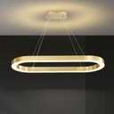 Modern Chandelier 40" Circular LED Dimmable Pendant Lighting 1 Linear Chandelier LED Acrylic Pendant Lighting Contemporary Dining Table Entry Kitchen Island Hanging Light (Gold), D40"