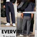 Evervibe 3 Pack Men's Big and Tall Sweatpants Athletic Workout Lounge Pants Plus Size Drawstring Joggers with 3 Pockets(Black, Dark Gray, Dark Blue Gray, 5X-Large)