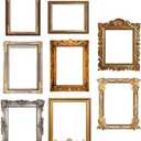 Kichvoe 8pcs Vintage Photo Frames Wall Stickers - Removable Picture Frames Wall Decals - Antique Baroque Miniature PVC Hanging Decor for DIY Jewelry Display Hotel Home
