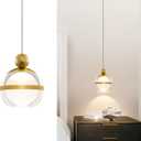 1-Light Gold Pendant Lights Kitchen Island Modern LED Ceiling Hanging Pendant Lights Acrylic Globe Pendant Light Fixtures for Dining Room Bedroom Living Room