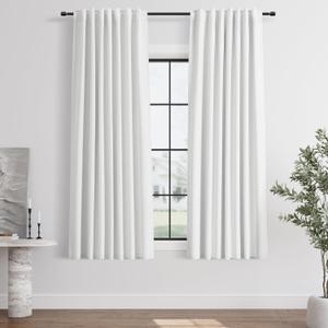 Hokibero Short Curtains for Windows Black Out Curtains 63 Inch Long for Bedroom Thermal Insulated Room Darkening Curtain Energy Efficient 100% Blackout Linen Curtain for Nursery White 52x63