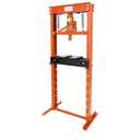 12 T Hydraulic Shop Press, H-Frame, 8-Hold Adjustable Height, with Movable Plates and Dust Cover, for Garage or Professional Users, Orange