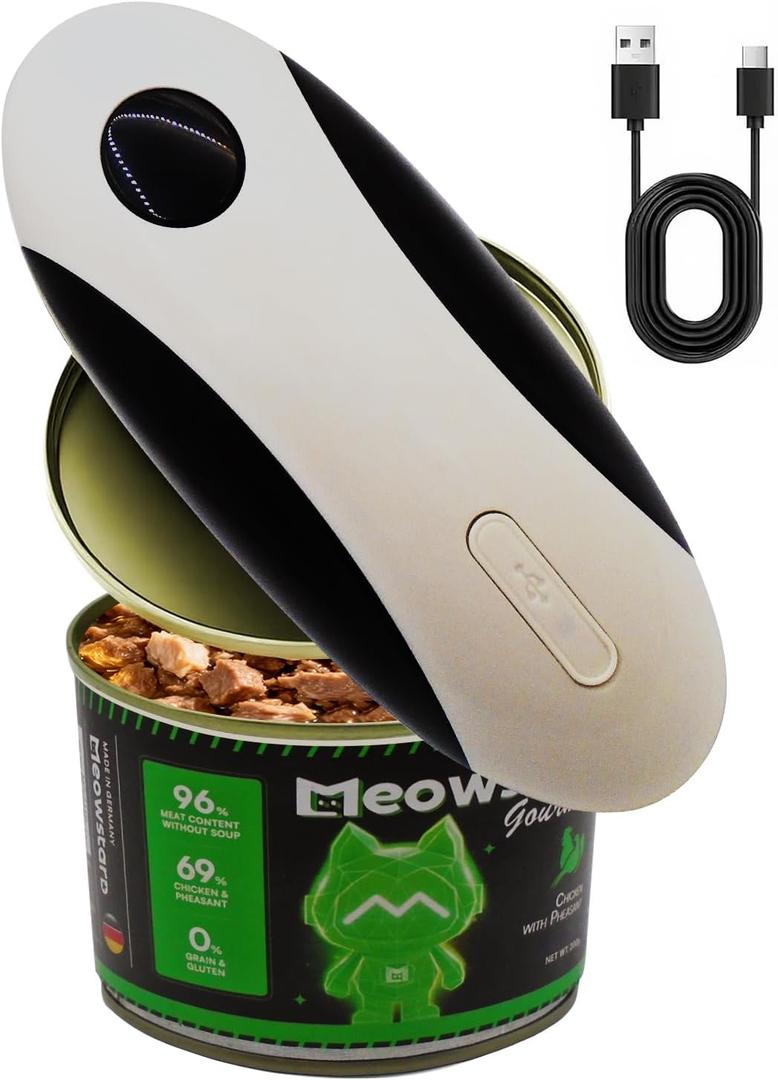 Rechargeable Electric Can Opener for Seniors and Arthritis Hands, Automatic Can Opener Smooth Edge, Abrelatas Elctrico, Works for Different Shapes and Sizes of Cans, small